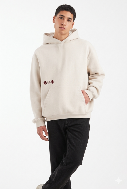 Relaxed Hoodie - Beige